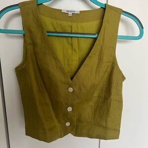 Madewell Linen Crop Vest Top